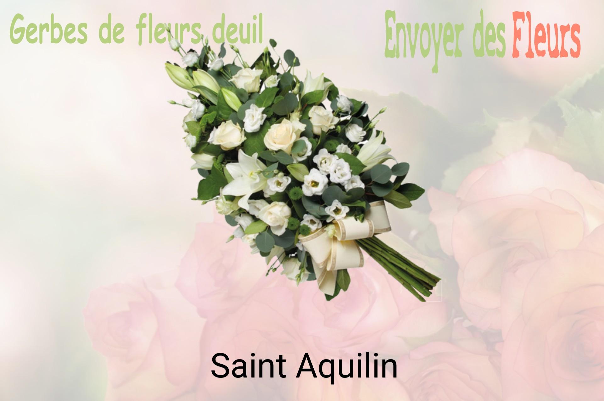 Gerbe de fleurs de deuil livrée à Saint-Aquilin
